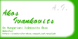 akos ivankovits business card